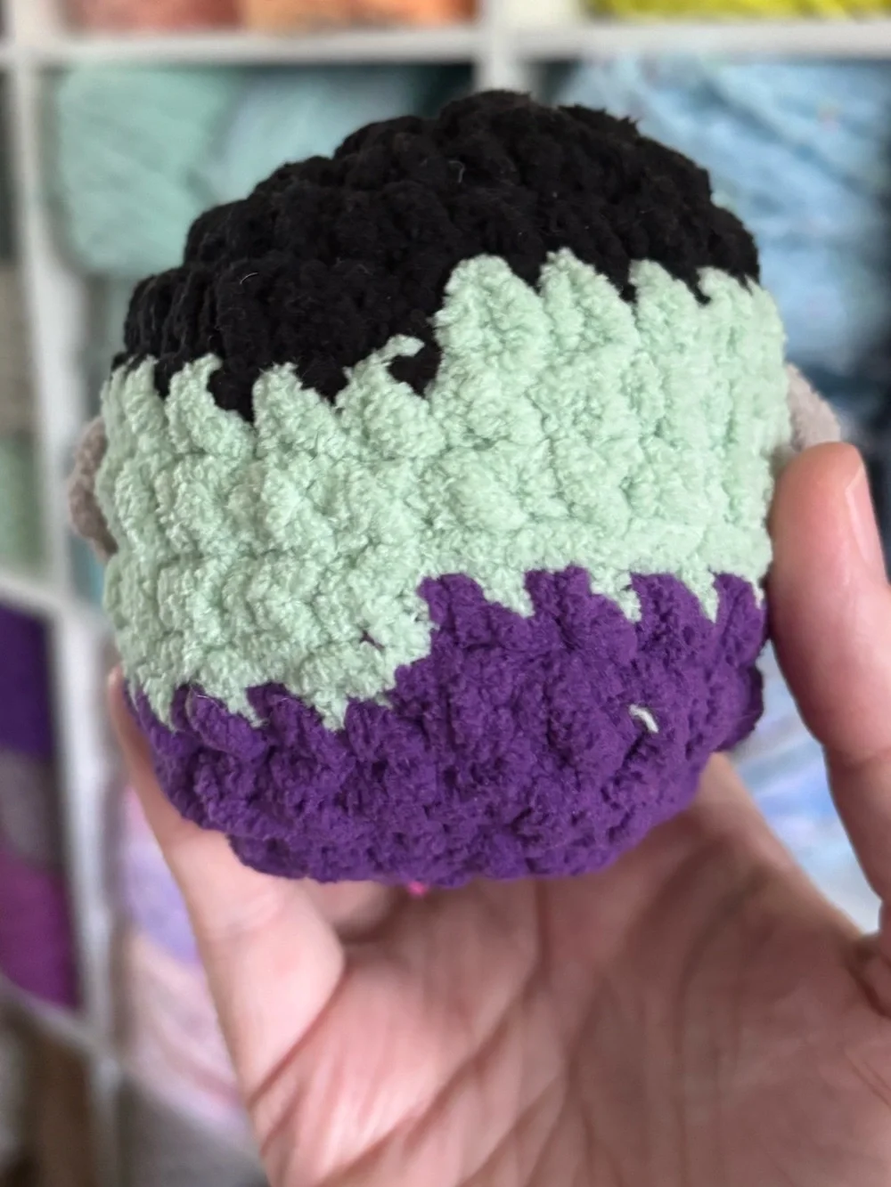 Crochet Mini Frankenstein Plush handmade